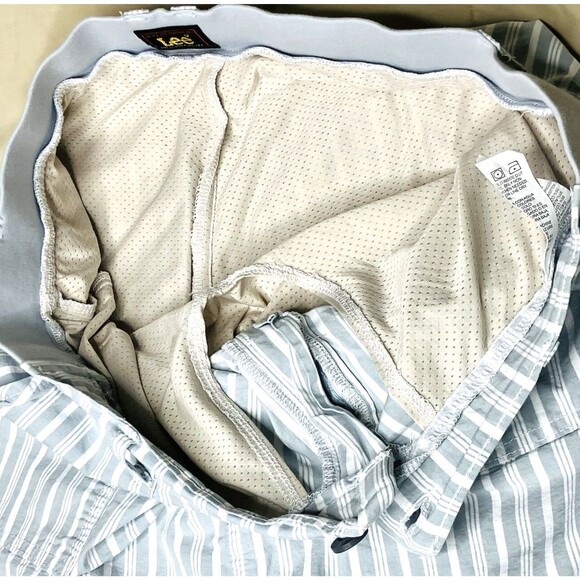 Lee Denim Jean Skirt Skort Stripe Gray White 14 M - Picture 11 of 12